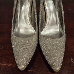 Jennifer Lopez Silver Gray Glitter Heels Size 6.5